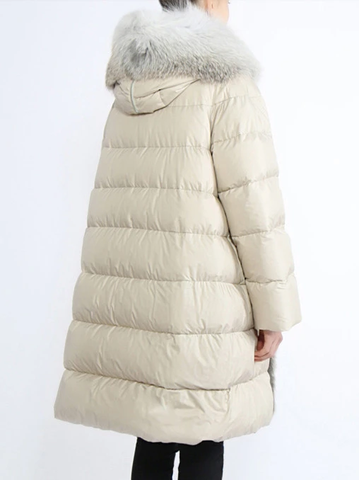 Пуховик с отделкой из меха ERMANNO SCERVINO
