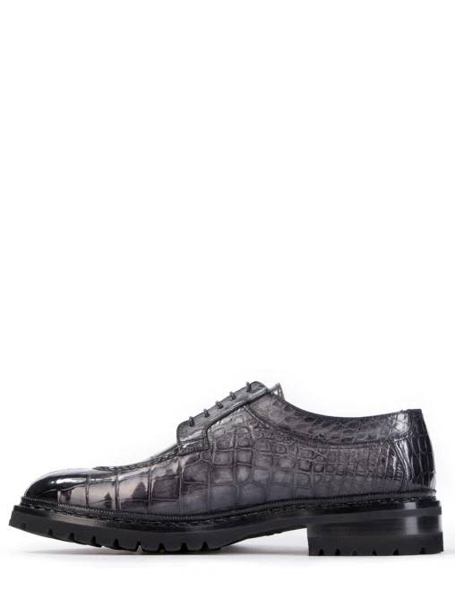 Дерби из кожи крокодила SANTONI