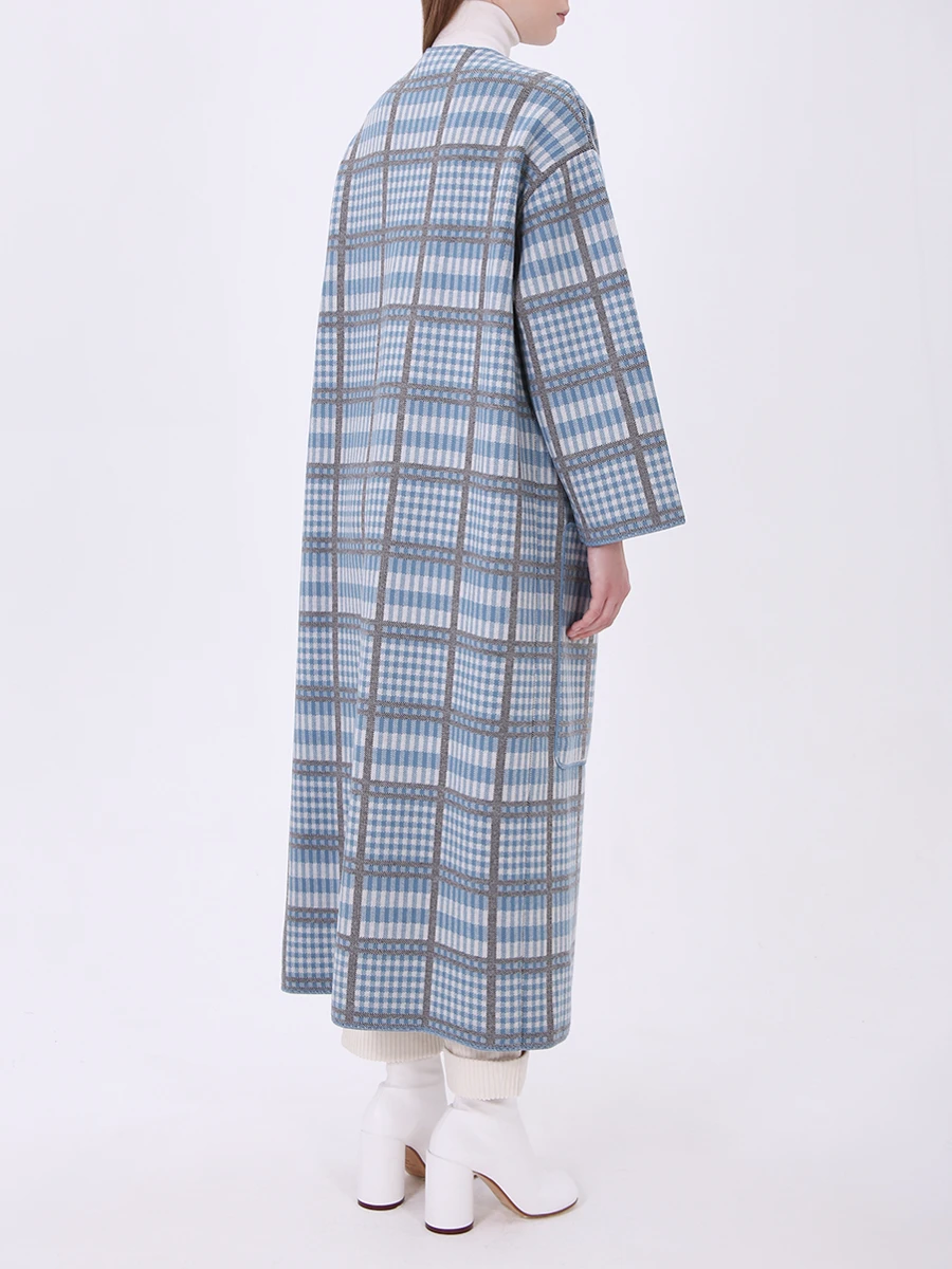 Шерстяное пальто в клетку