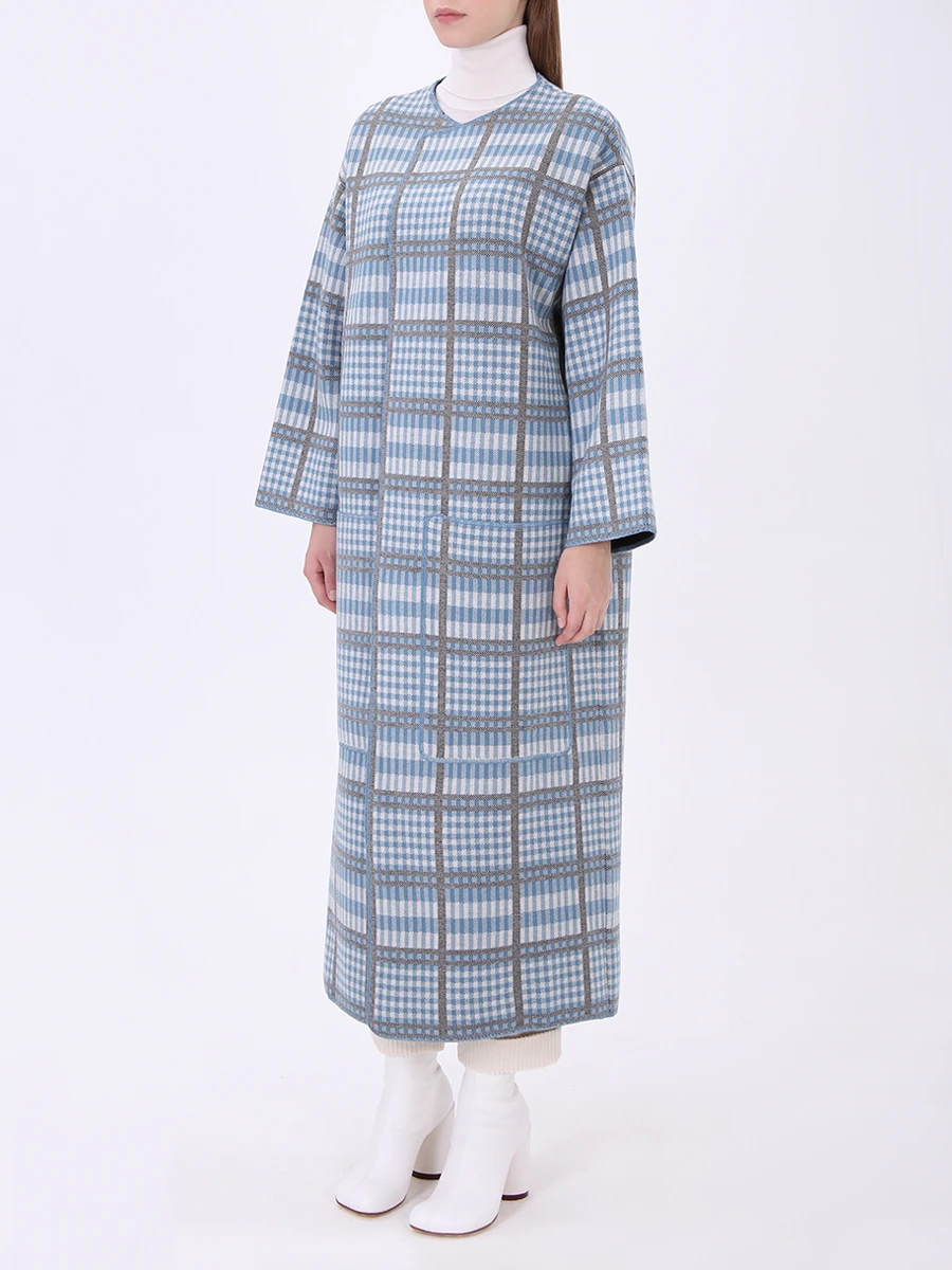 Шерстяное пальто в клетку