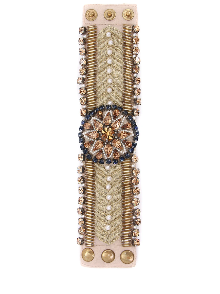 Шелковый браслет со стразами