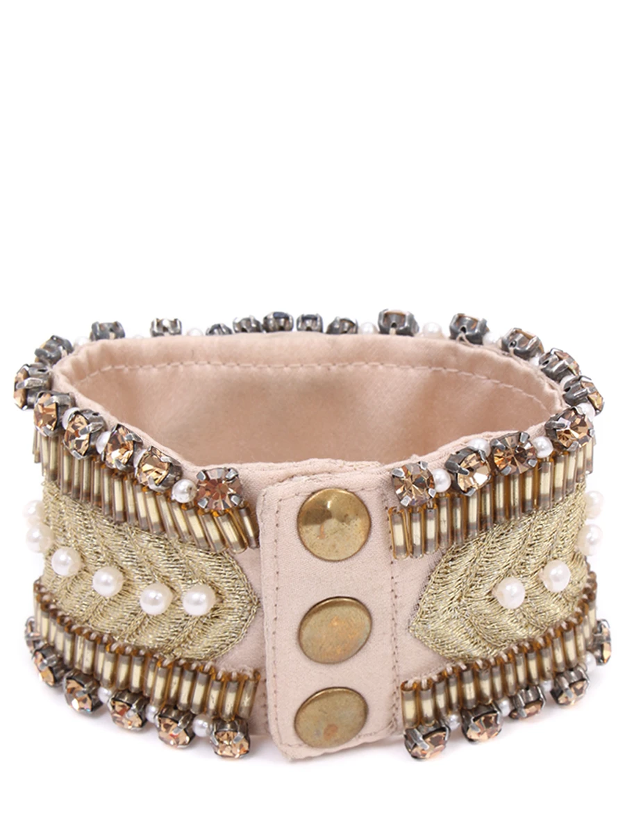 Шелковый браслет со стразами