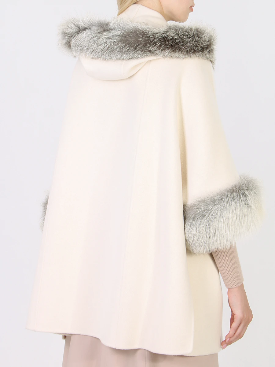 Кашемировое пальто с мехом лисы