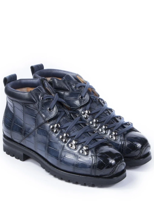 Ботинки из кожи крокодила SANTONI