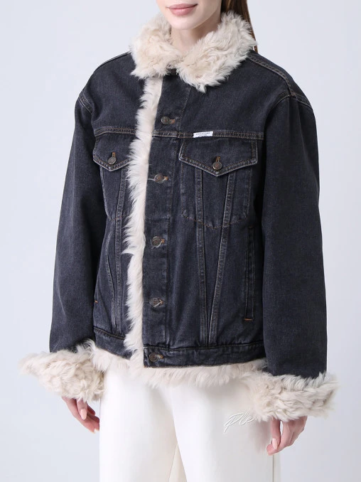 Джинсовая куртка с мехом