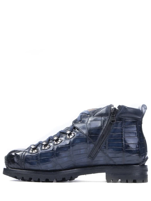 Ботинки из крокодила с мехом SANTONI