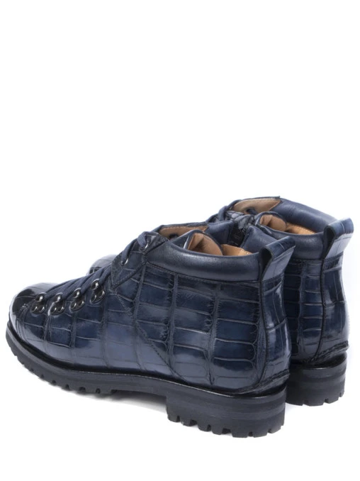 Ботинки из крокодила с мехом SANTONI