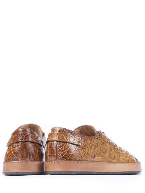 Кеды из кожи крокодила SANTONI