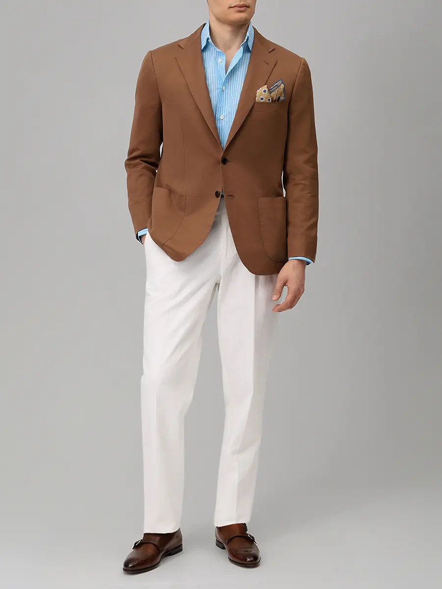 Рубашка Regular Fit из шелка и льна