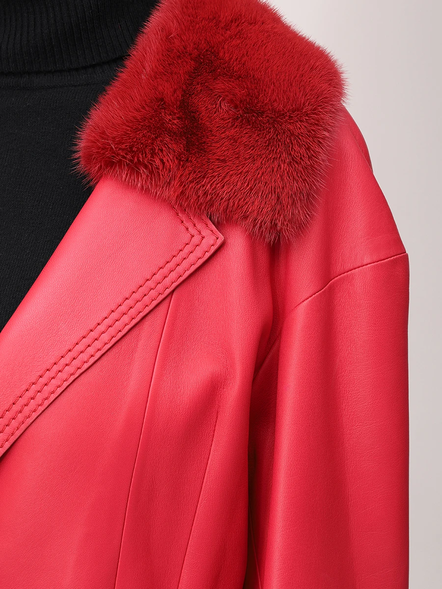 Пальто кожаное