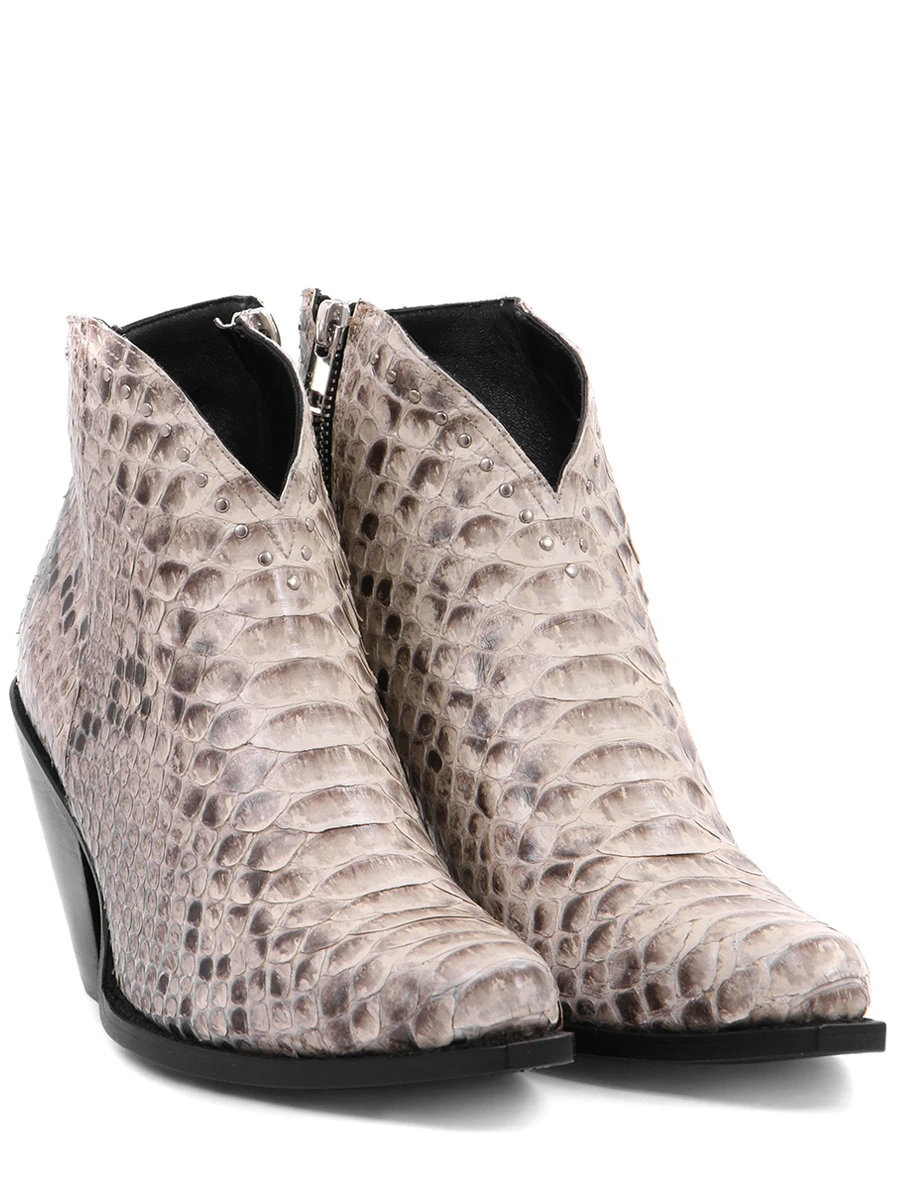 Ботильоны-казаки из кожи питона