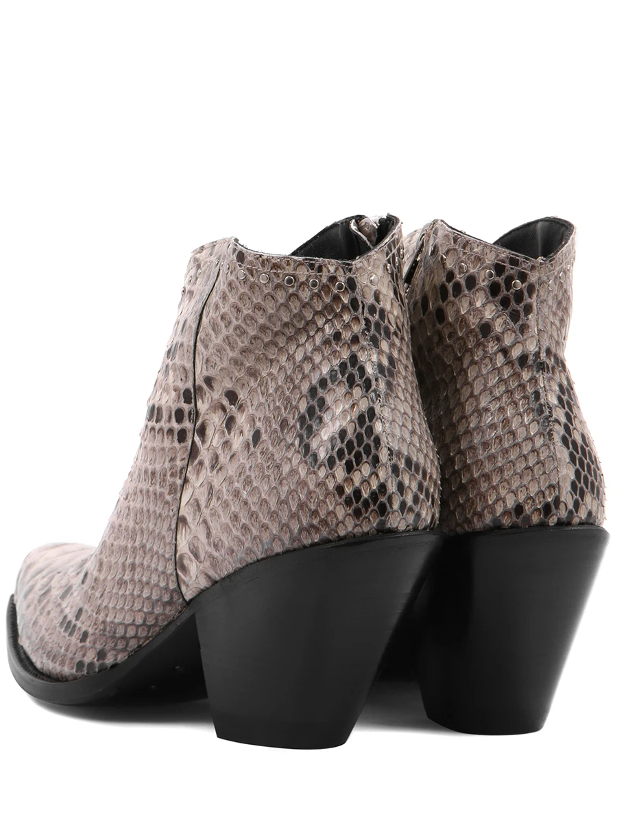 Ботильоны-казаки из кожи питона