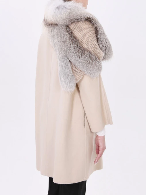 Пальто с мехом лисы ERMANNO SCERVINO