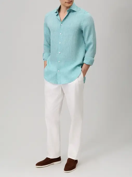 Рубашка Regular Fit льняная CESARE ATTOLINI