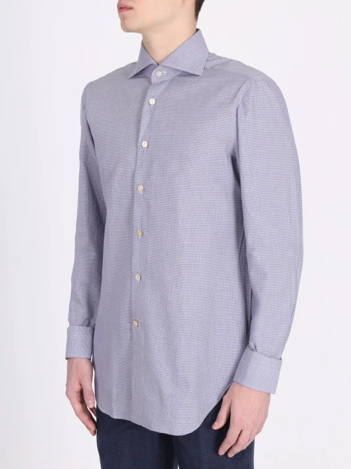 Рубашка regular fit в клетку KITON