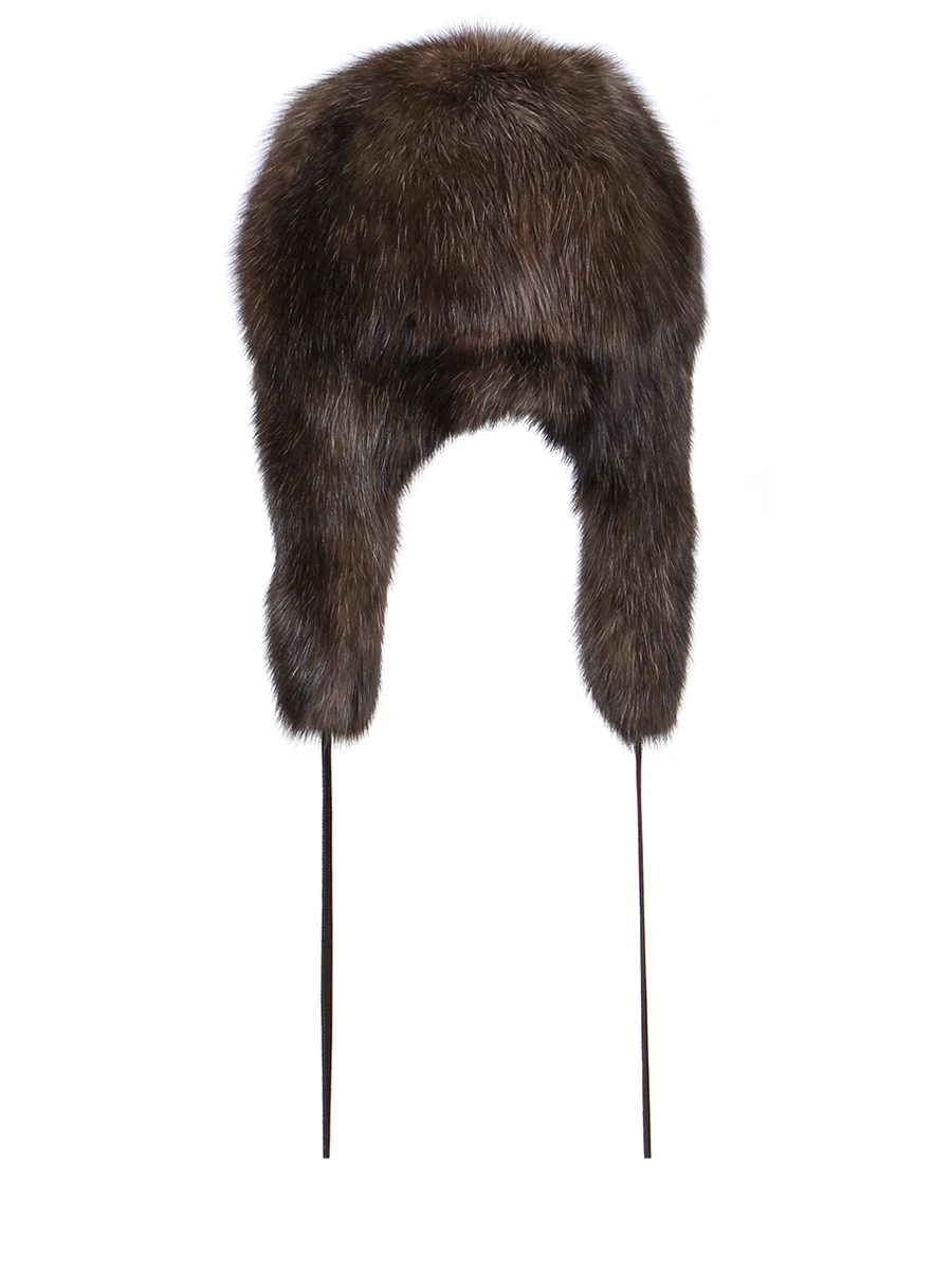 Шапка-ушанка из меха соболя