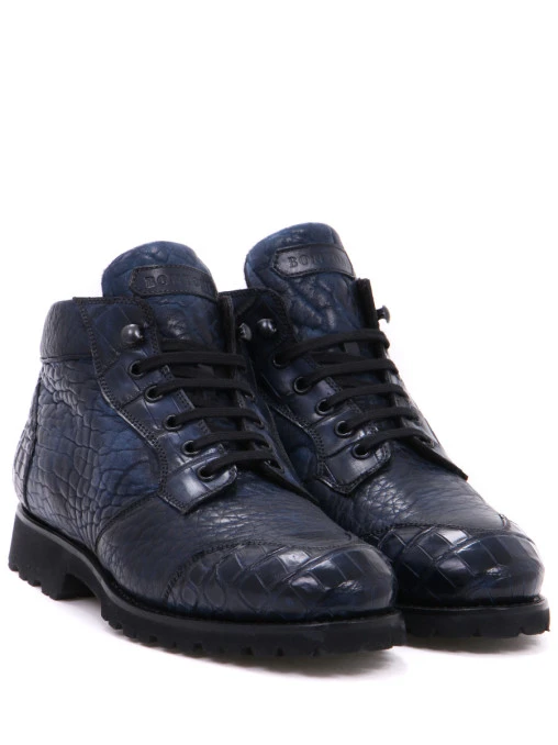 Ботинки из кожи крокодила BONTONI
