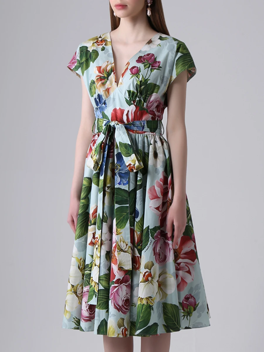 Хлопковое платье с цветами