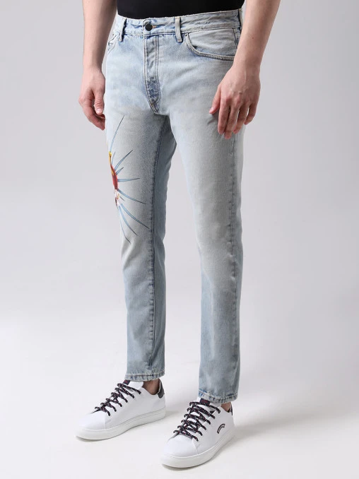 Джинсы Slim Fit с принтом PALM ANGELS