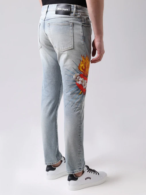 Джинсы Slim Fit с принтом PALM ANGELS