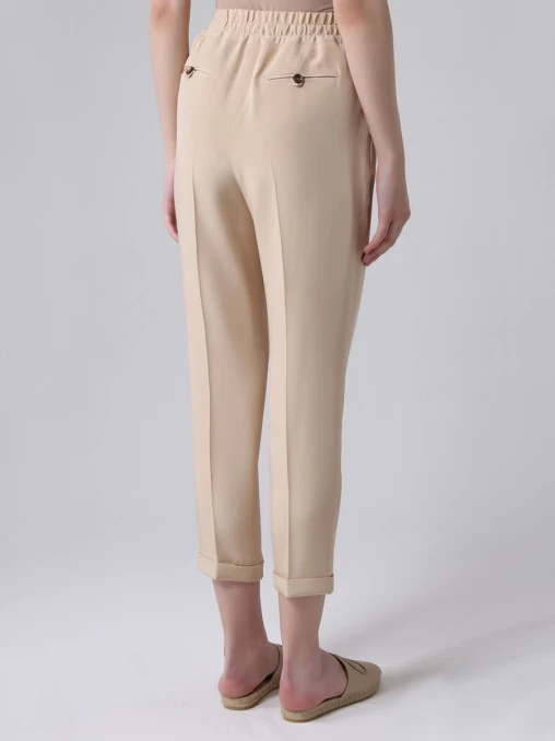 Брюки шелковые укороченные KITON