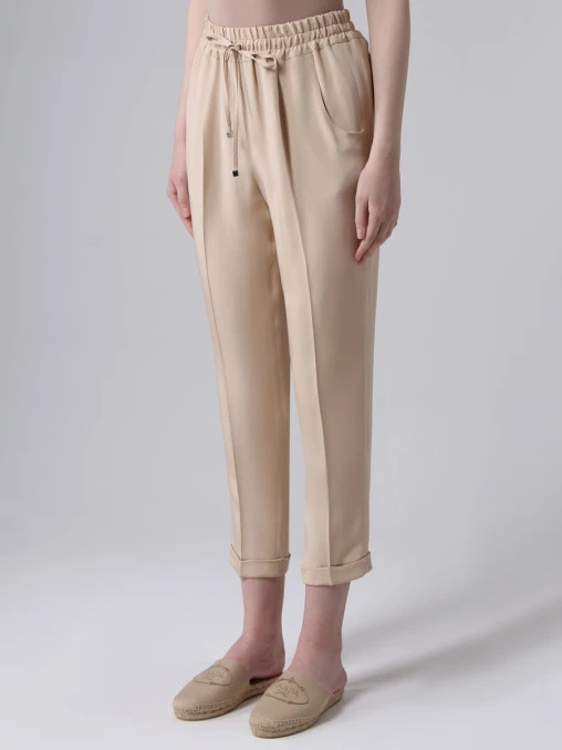 Брюки шелковые укороченные KITON