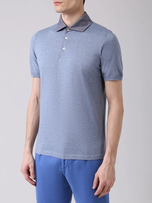 Поло из хлопка и кашемира FIORONI CASHMERE