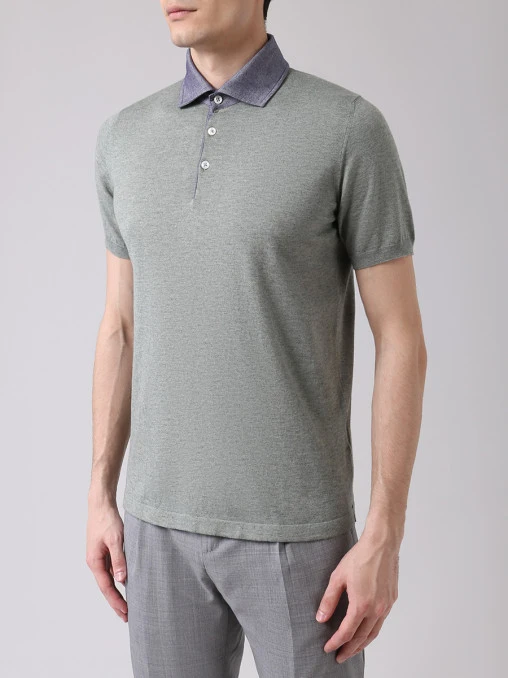 Поло из хлопка и кашемира FIORONI CASHMERE