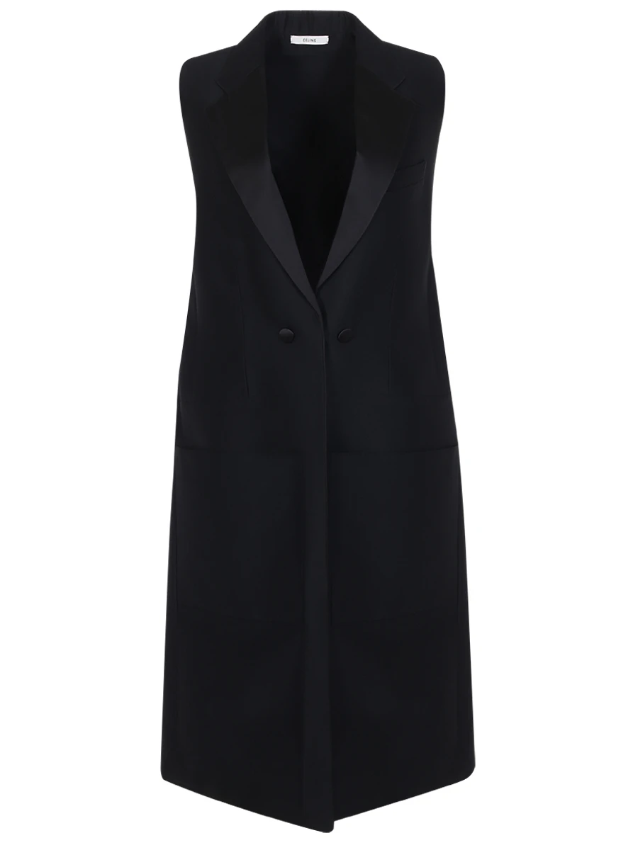 Жилет удлиненный из шерсти