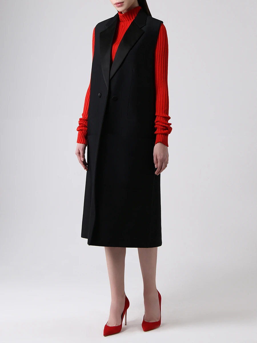 Жилет удлиненный из шерсти