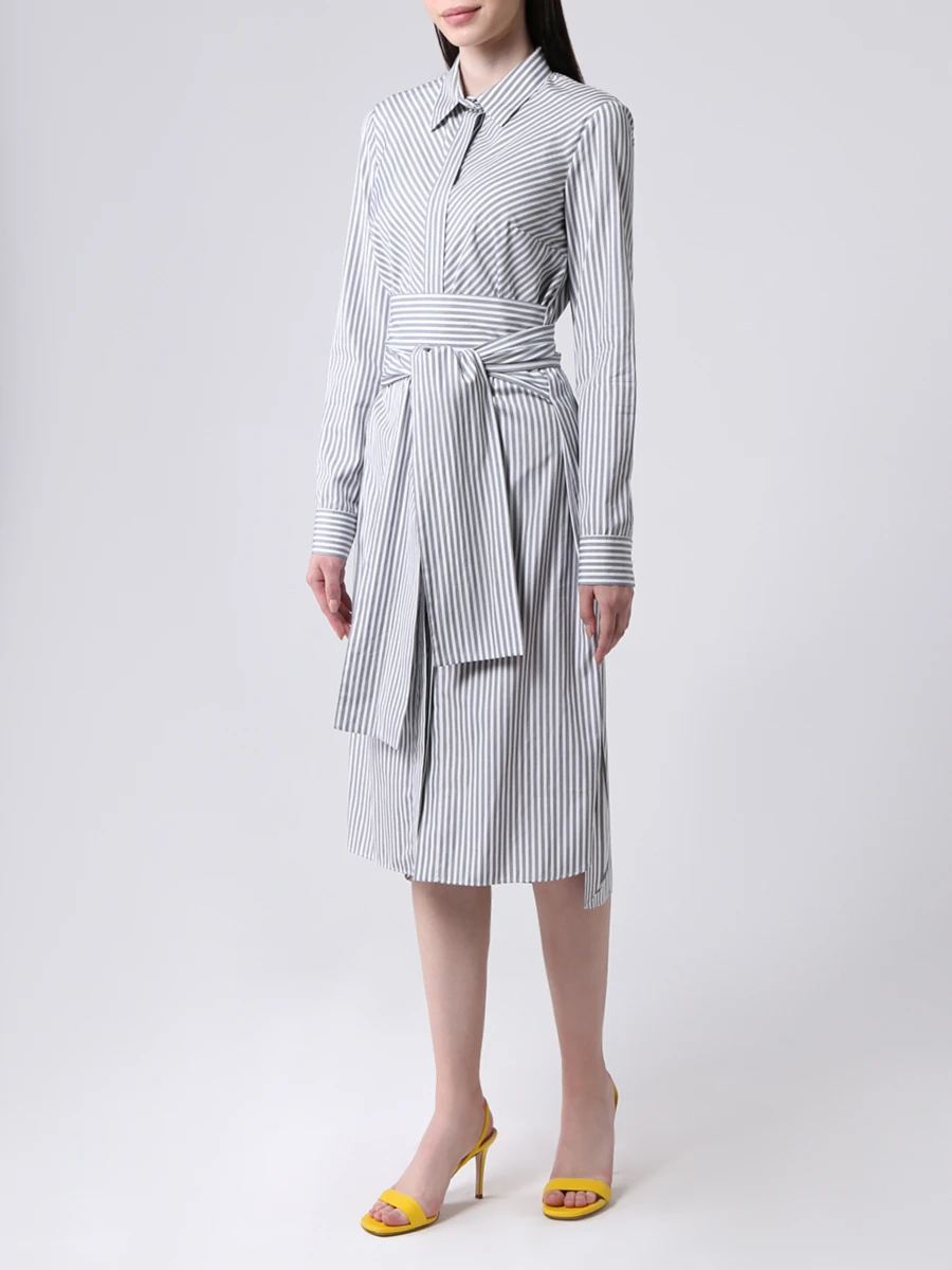Платье-рубашка хлопковое в полоску