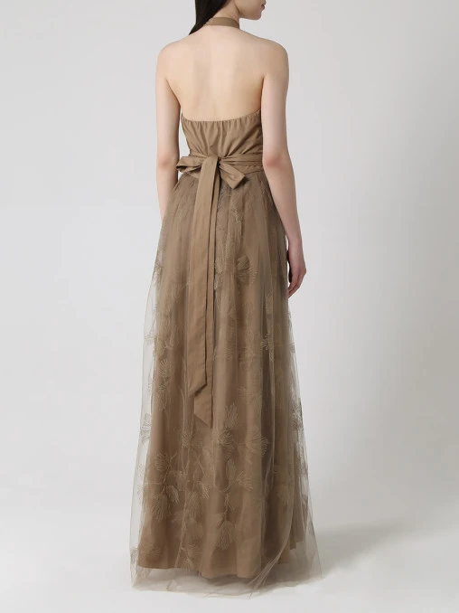 Платье с сеткой BRUNELLO CUCINELLI
