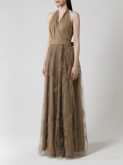 Платье с сеткой BRUNELLO CUCINELLI