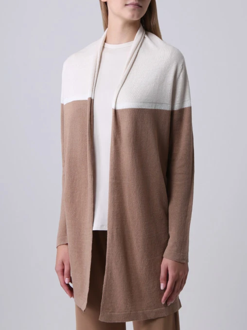 Кардиган изо льна и хлопка LE TRICOT PERUGIA