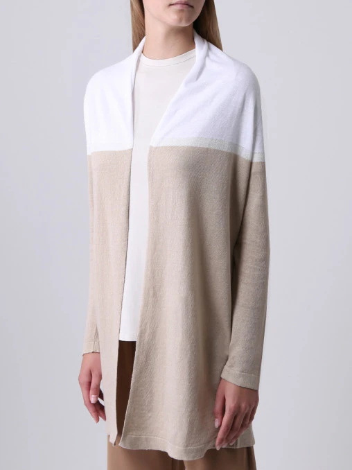 Кардиган изо льна и хлопка LE TRICOT PERUGIA