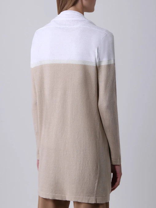 Кардиган изо льна и хлопка LE TRICOT PERUGIA