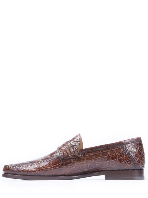 Лоферы из кожи крокодила SANTONI