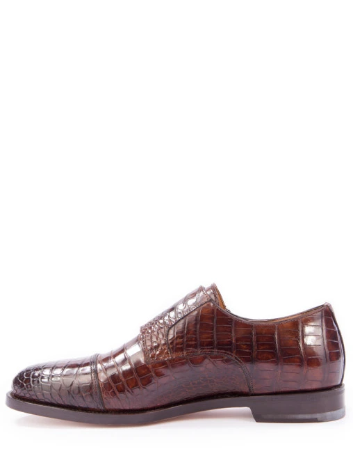 Туфли-монки из кожи крокодила