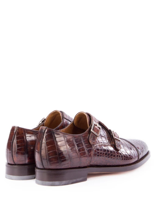 Туфли-монки из кожи крокодила