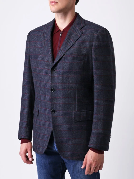 Пиджак кашемировый в клетку KITON