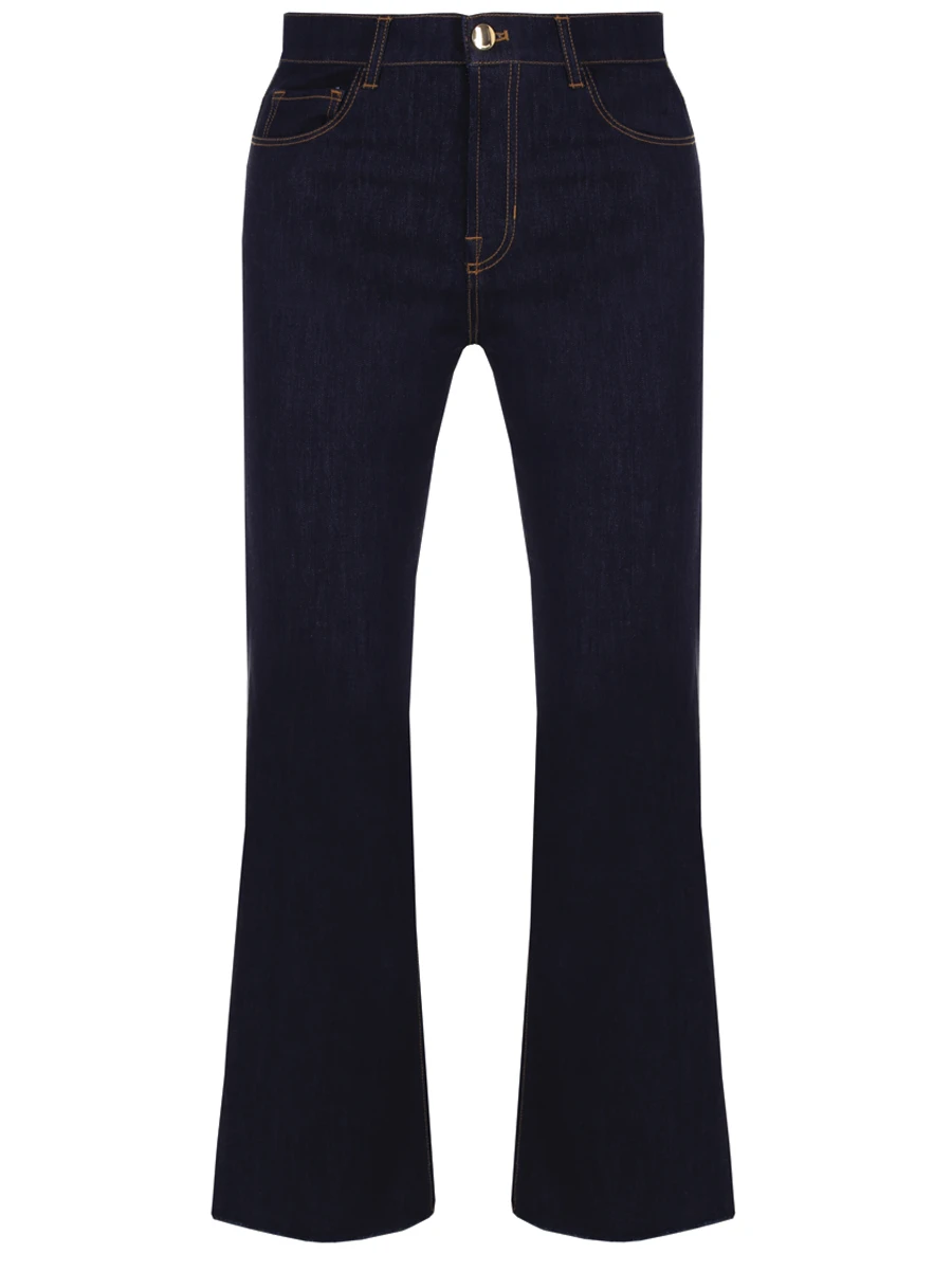 Джинсы-клеш хлопковые укороченные