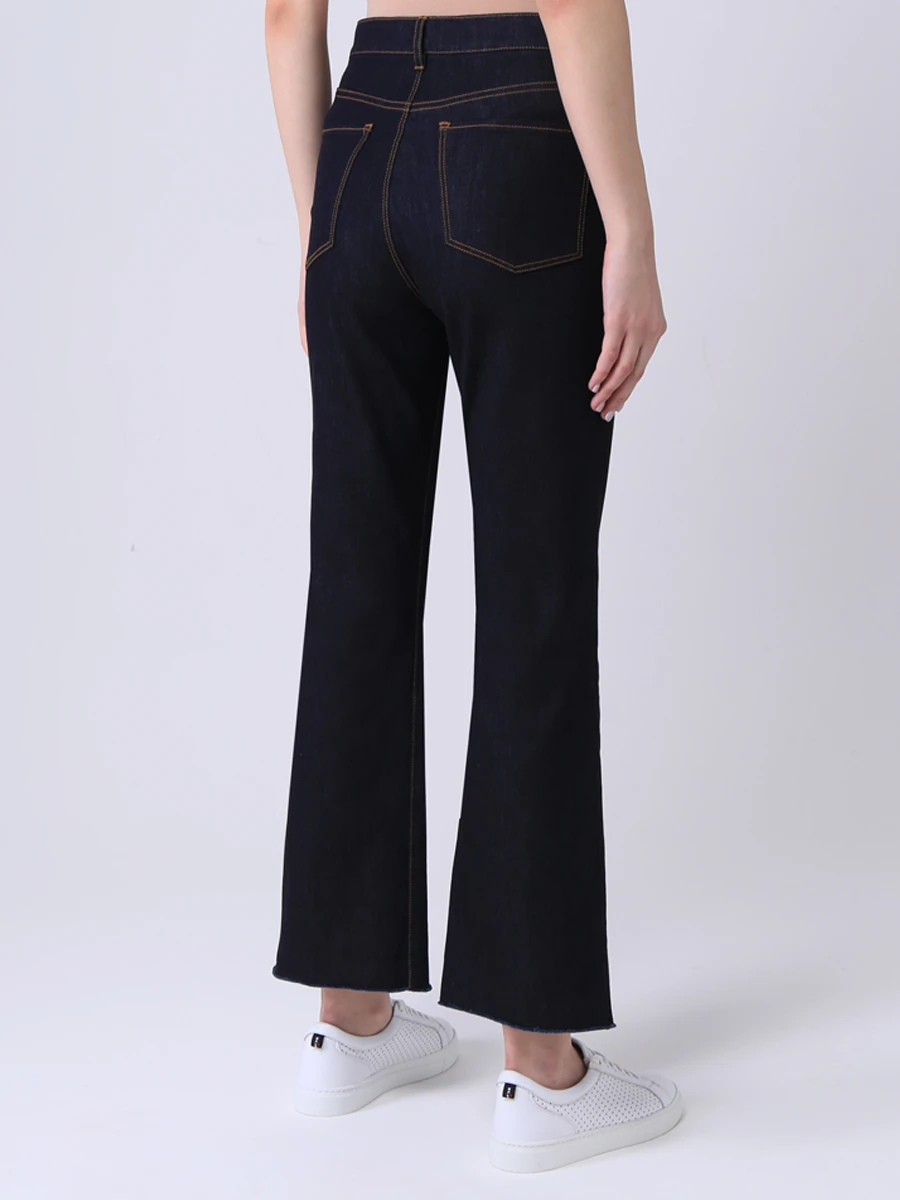 Джинсы-клеш хлопковые укороченные