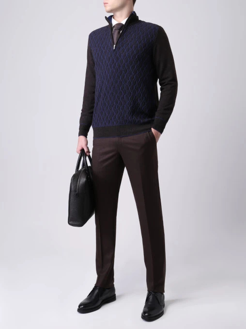 Джемпер шерстяной на молнии BERTOLO LUXURY MENSWEAR