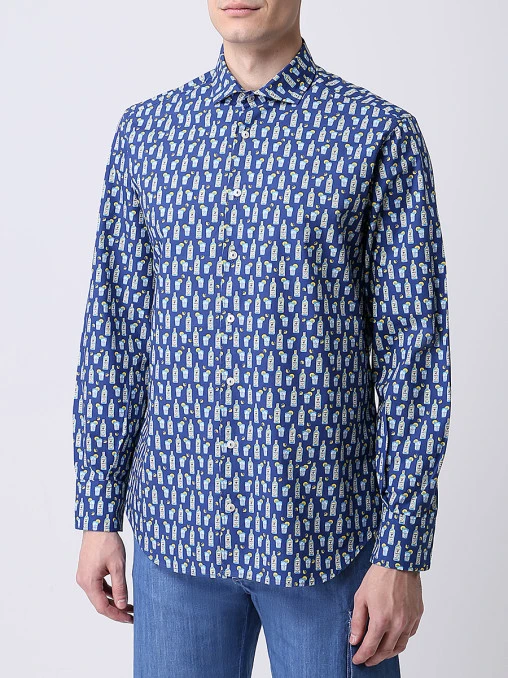 Рубашка Slim Fit с принтом MC2 SAINT BARTH