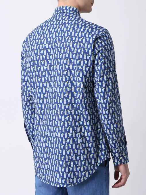 Рубашка Slim Fit с принтом MC2 SAINT BARTH