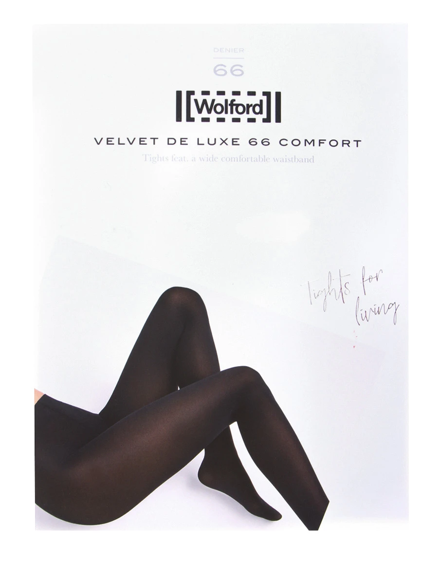 Wolford черные колготки velvet de luxe 66den (221469) купить со