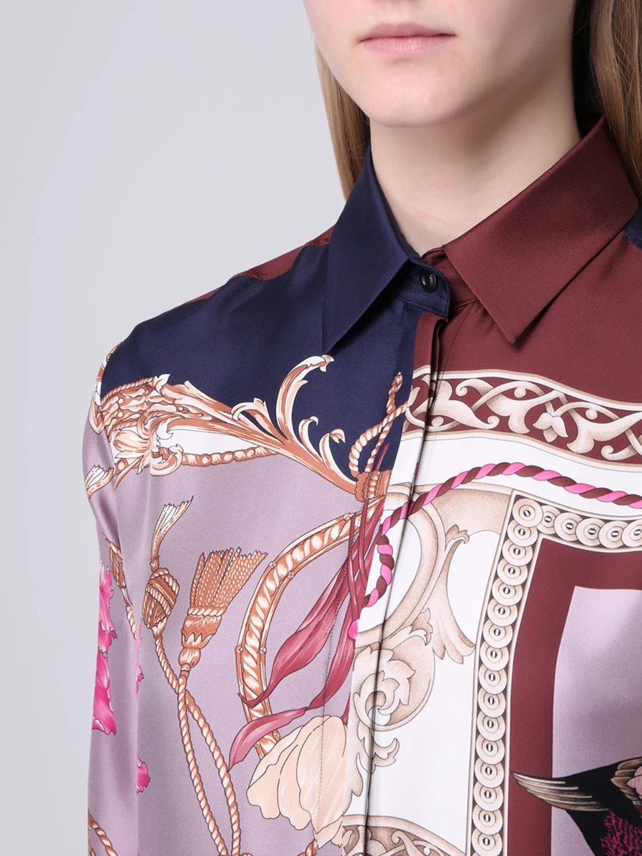 Платье шелковое с принтом