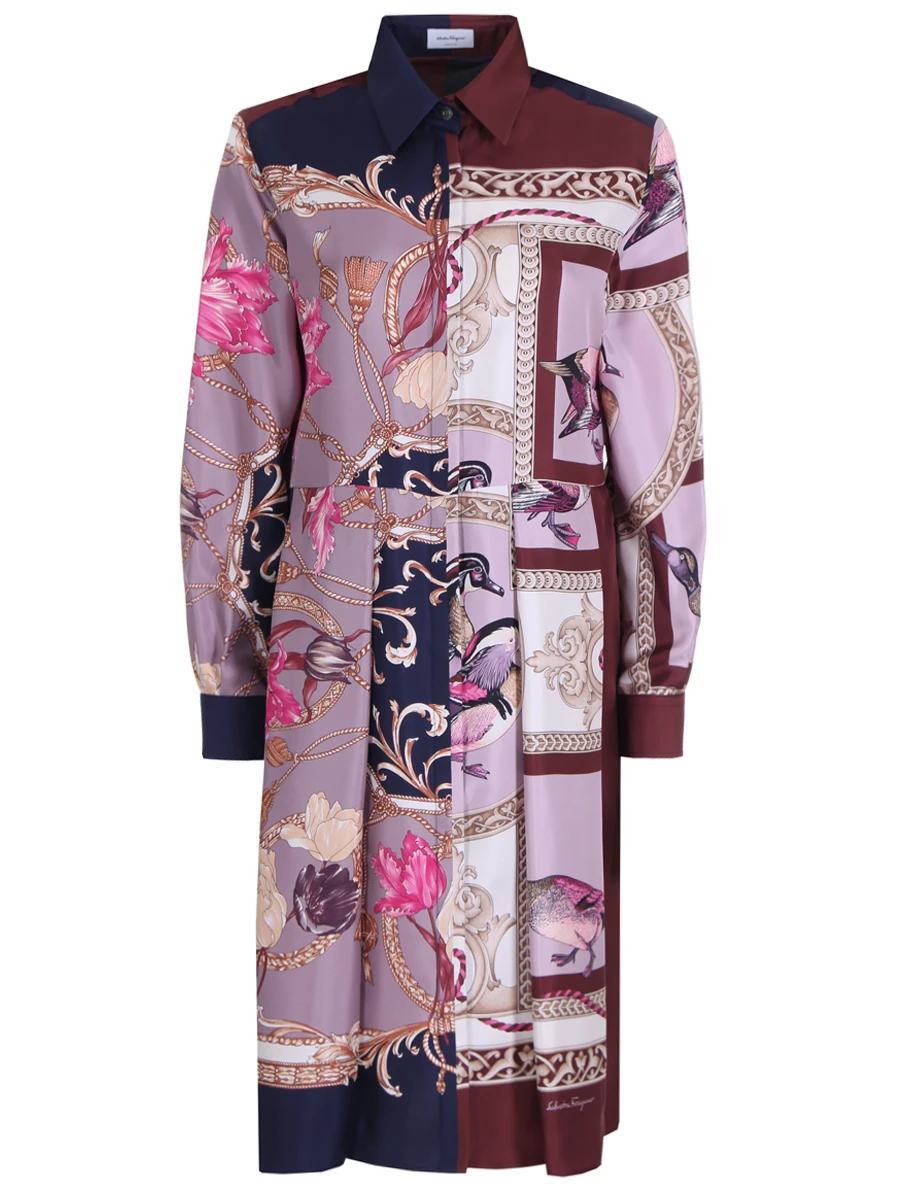 Платье шелковое с принтом