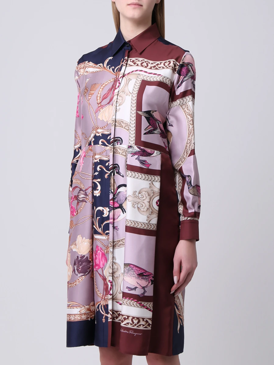 Платье шелковое с принтом