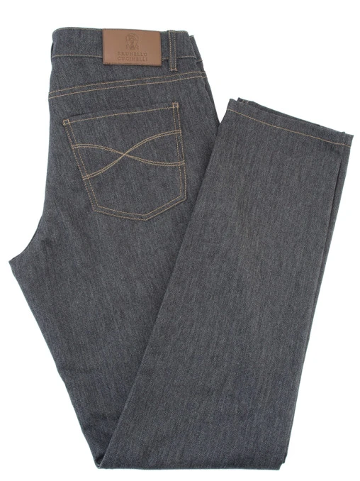 Джинсы однотонные BRUNELLO CUCINELLI